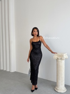 Rochie eleganta lunga cu paiete - Img 5