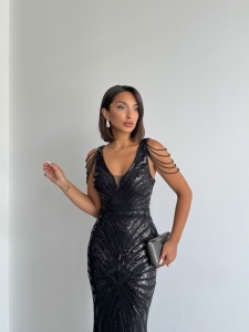 Rochie eleganta lunga cu paiete - Img 4