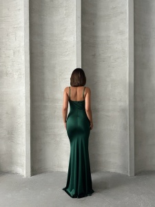 Rochie eleganta lunga din lycra cu tul accesorizata cu strasuri - Img 6