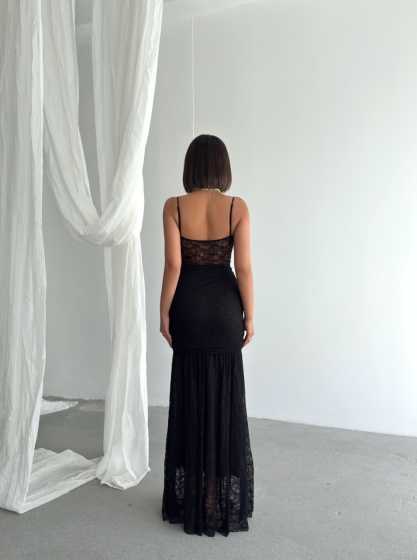 Rochie eleganta lunga tip sirena din dantela - Img 3
