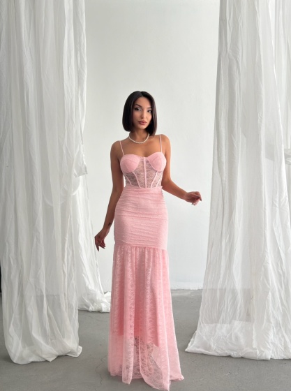 Rochie eleganta lunga tip sirena din dantela - Img 5