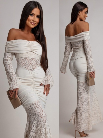 Rochie eleganta lunga tip sirena din dantela