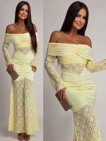 Rochie eleganta lunga tip sirena din dantela - Img 5
