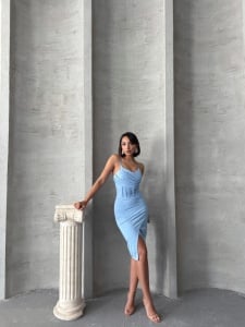 Rochie eleganta scurta cu aplicatii din strasuri - Img 6