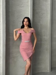 Rochie eleganta scurta cu lantisoare - Img 2