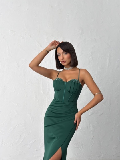 Rochie lunga eleganta tip corset - Img 4