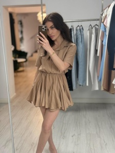 Rochie tip camasa cu elastic in talie - Img 1