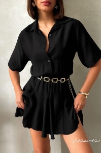 Rochie tip camasa cu elastic in talie - Img 1