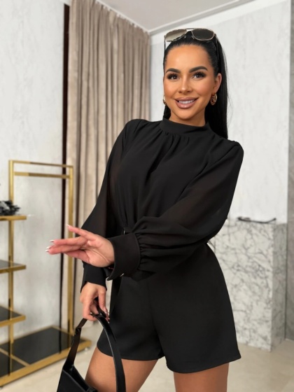 Salopeta scurta cu accesoriu in talie - Img 2