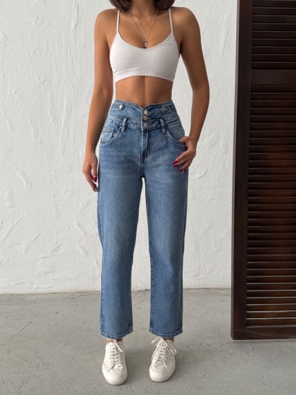 Blugi dama cu talie inalta - Img 2