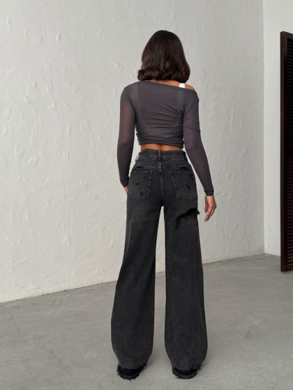 Blugi evazati cu rupturi - Img 5