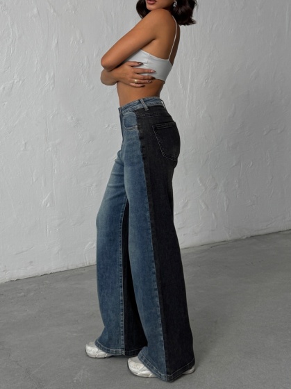 Blugi evazati elastici in doua culori - Img 2