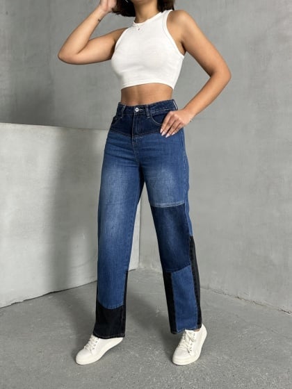 Blugi evazati in doua culori - Img 3