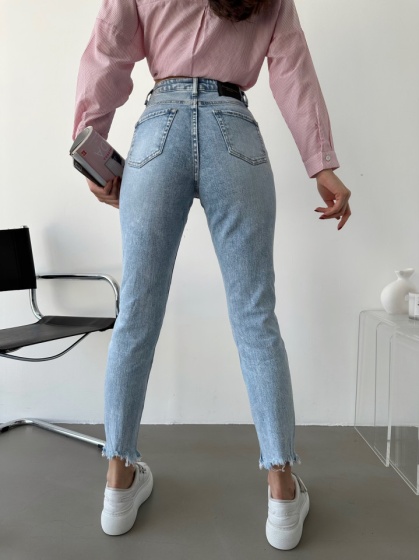 Blugi mom fit cu rupturi - Img 3