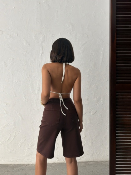 Blugi scurti tip bermude elastici - Img 2