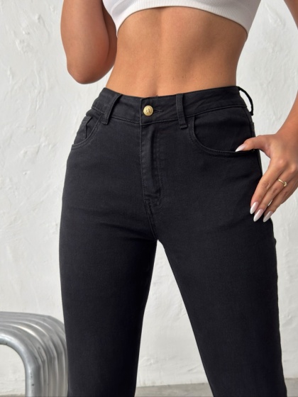 Blugi skinny elastici cu accesoriu nasturi - Img 3