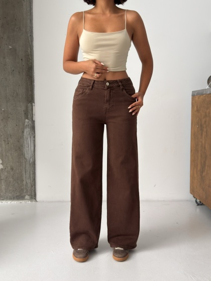 Blugi wide leg cu talie inalta - Img 3