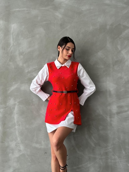 Camasa stil vesta cu accesoriu curea - Img 3