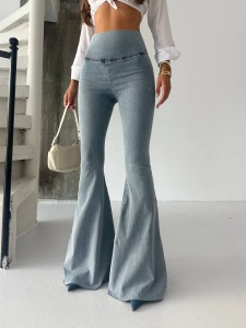 Colanti evazati cu aspect denim - Img 3