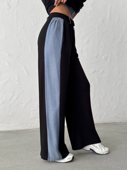 Compleu cu denim si pantaloni evazati - Img 2