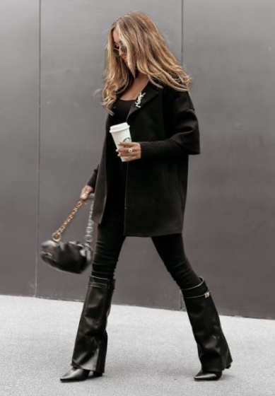 Palton dama cu maneci din tricot - Img 5