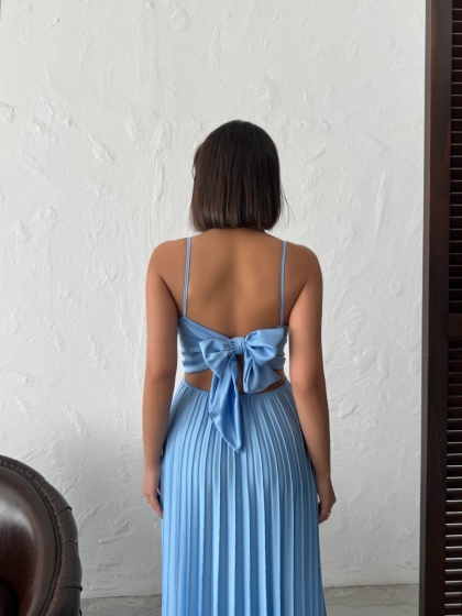 Rochie din satin plisata - Img 3