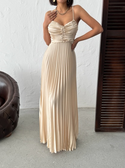 Rochie din satin plisata - Img 5