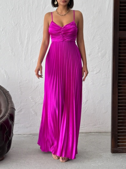 Rochie din satin plisata - Img 6