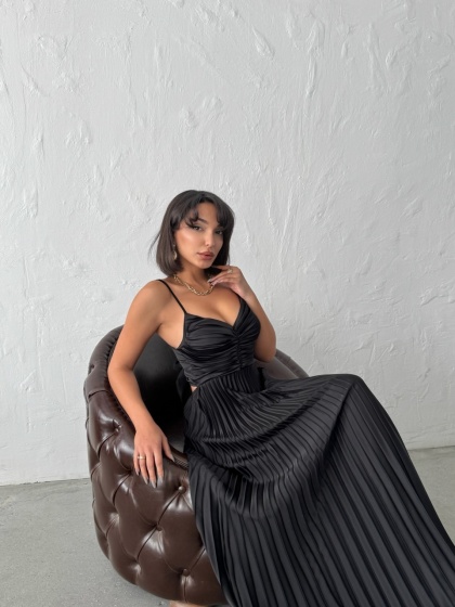 Rochie din satin plisata - Img 8