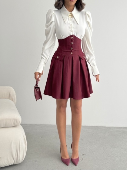 Rochie elegant tip corset si camasa - Img 4