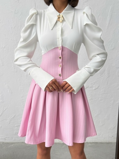 Rochie elegant tip corset si camasa - Img 4