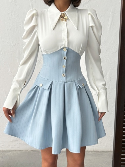 Rochie elegant tip corset si camasa - Img 4