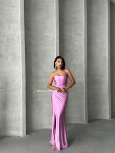 Rochie eleganta cu siret la spate accesorizata cu strasuri - Img 5