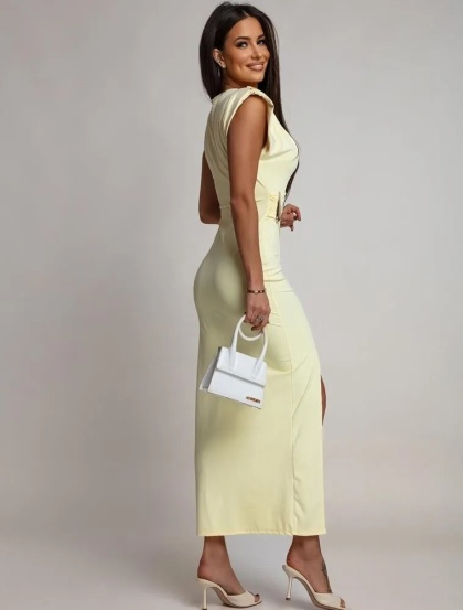 Rochie eleganta din lycra cu accesoriu - Img 3
