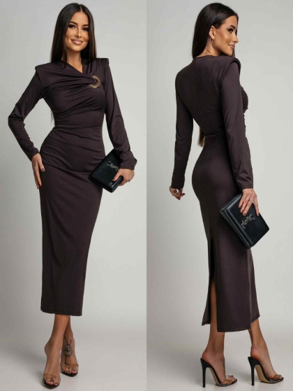Rochie eleganta din lycra cu accesoriu - Img 4