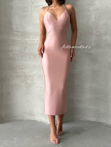 Rochie eleganta din lycra cu bretele din lant - Img 6