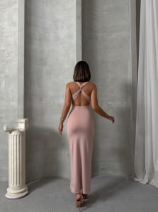 Rochie eleganta din lycra cu bretele impletite pe spate - Img 1