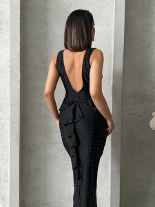 Rochie eleganta din lycra cu spatele gol si accesorizata cu strasuri - Img 1