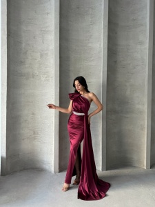 Rochie eleganta lunga cu accesoriu curea - Img 3
