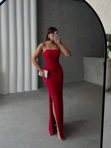 Rochie eleganta lunga cu bretele accesorizata cu perle - Img 4