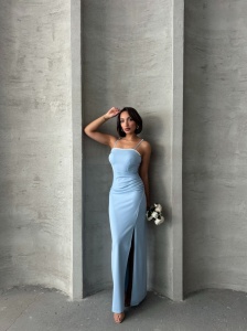 Rochie eleganta lunga cu bretele accesorizata cu perle - Img 6