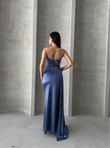 Rochie eleganta lunga cu bretele din strasuri - Img 3