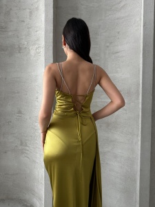 Rochie eleganta lunga cu bretele din strasuri - Img 3