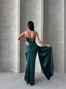 Rochie eleganta lunga cu bretele din strasuri - Img 3
