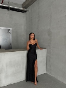 Rochie eleganta lunga cu bretele si strasuri - Img 7