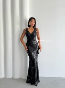 Rochie eleganta lunga cu paiete - Img 5