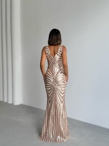Rochie eleganta lunga cu paiete - Img 4