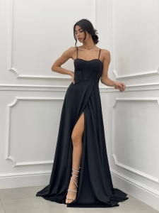 Rochie eleganta lunga cu siret la spate - Img 3