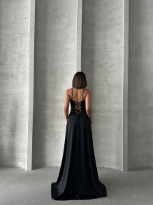 Rochie eleganta lunga cu siret la spate - Img 6