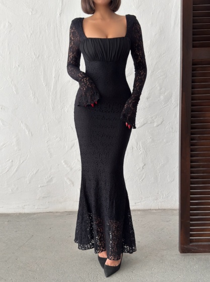 Rochie eleganta lunga din dantela  - Img 3